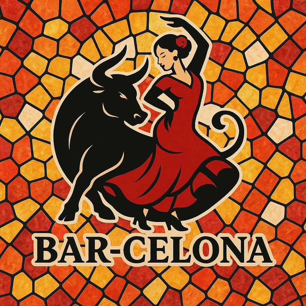 Bar-Celona - bull and flamenco dancer logo