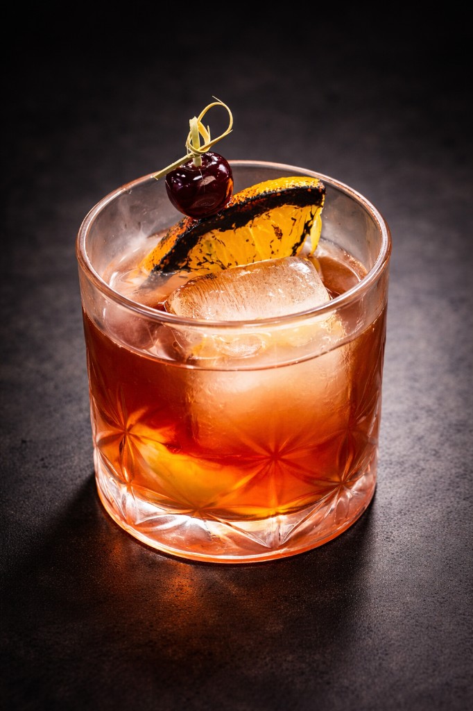 Amber craft cocktail