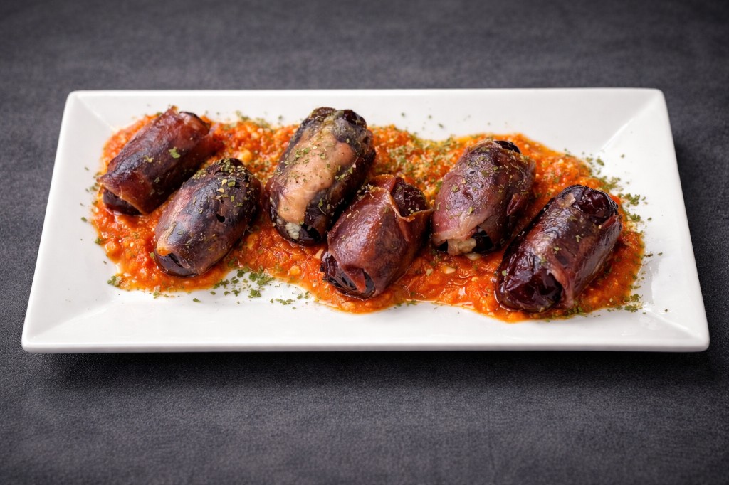 Goat cheese stuffed dates