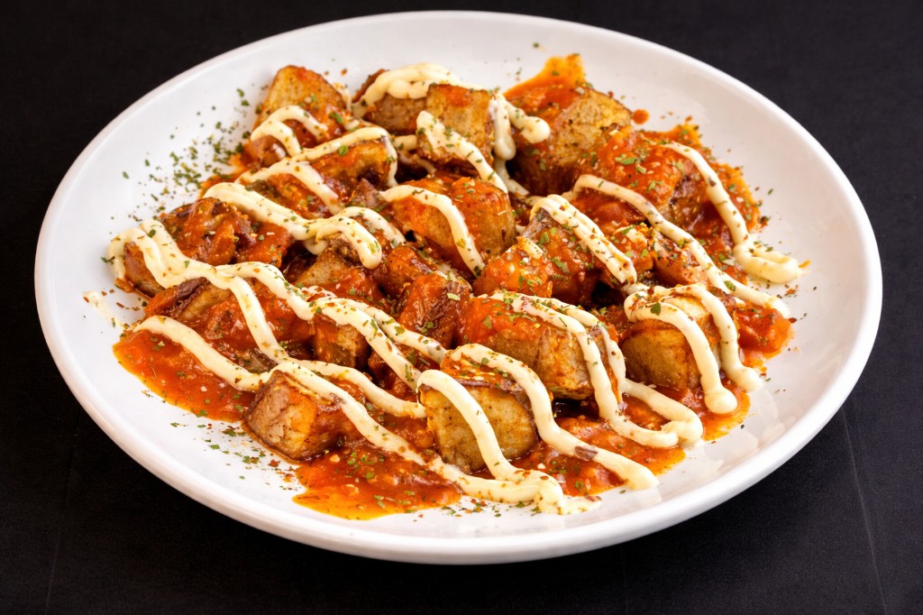 Patatas bravas with brava sauce and aioli