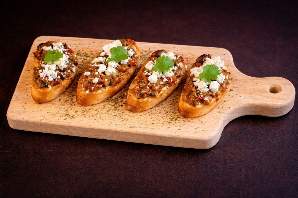 Pinchos on a wooden board